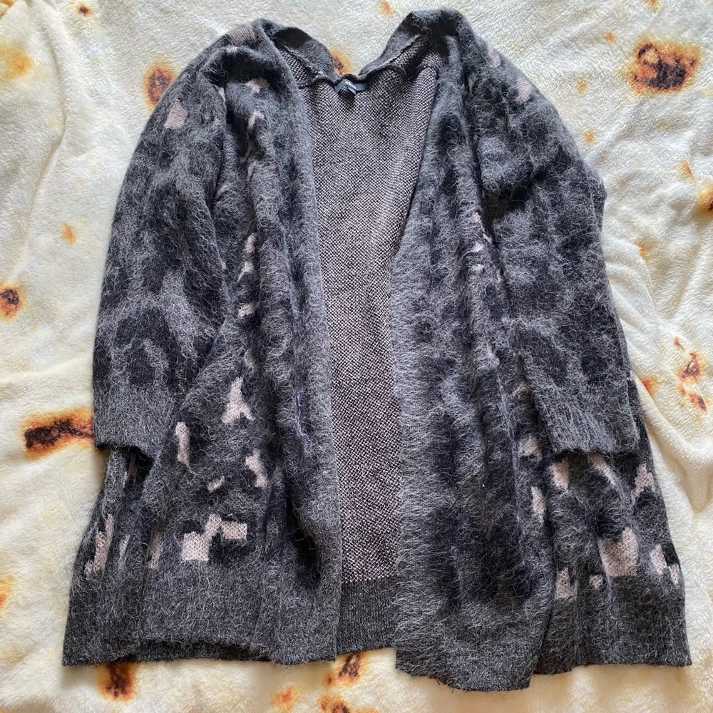 Ellos Animal Print Cardigan Sweater